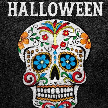 Halloween Sugar Skull Rug or Wall Hanging 120x180cm